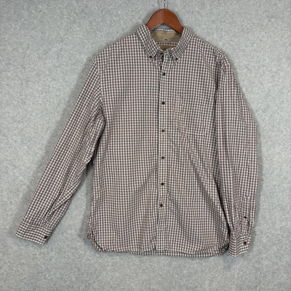 Banana Republic Heritage Shirt Mens Large (16-16.5) Red White Blue Vintage Check